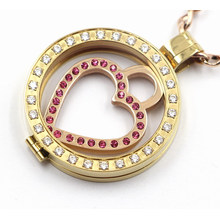 Best Selling 316L Stainless Steel Locket Pendant with Clear CZ